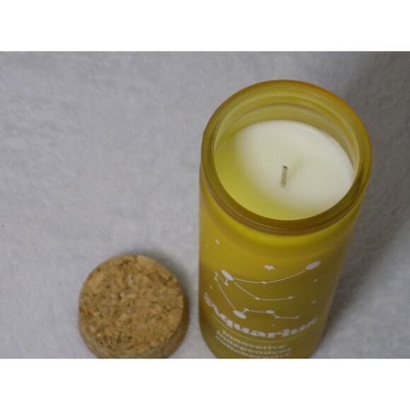 Modern Expressions Frosted Candle with Cork Lid, Aquarius Zodiac - Picture 3 of 3